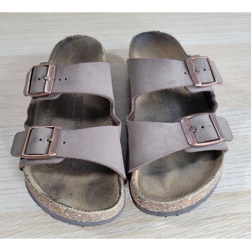 Birkenstock Arizona Birkibuc Sandals Buckle Strap Mocha Big Kids 13 13.5 EU 31